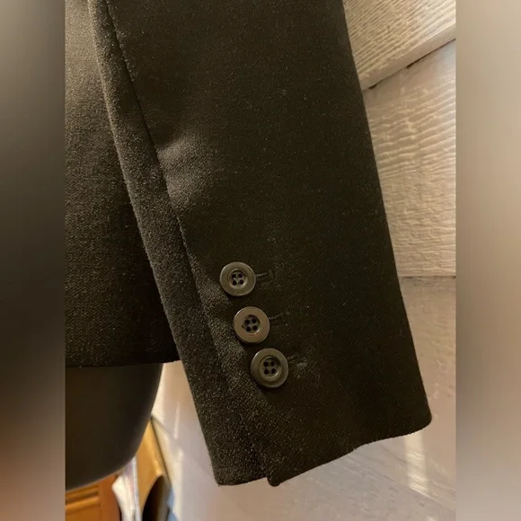 Anne Klein Size 6 Black Wool Blend Jacket w/ Topstitching NWOT - Picture 4 of 7